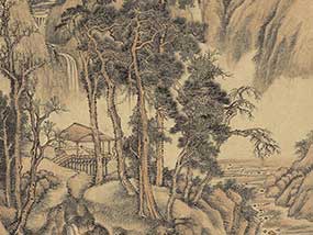  清  王翚 水阁幽人图
