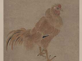  明 文徵明-临沈石田金鸡图 纸本