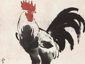 近现代 徐悲鸿-雄鸡图 纸本