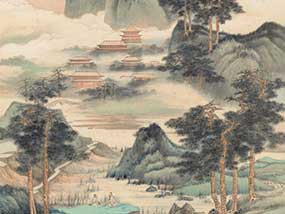 张大千-精品中堂山水 纸本